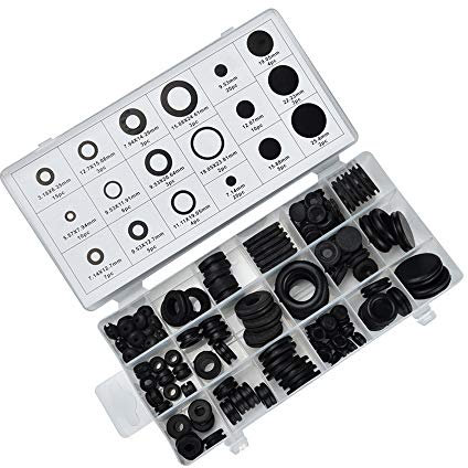 E Support 125 Stück Gummi Tüllen Kabel durchführung Sortiment einstellen Befestigungssatz Ausschneiden Kabeldurchlass 18 beliebte Größen O Ring Installationssiegel Auto Reparatur