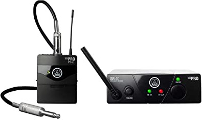 AKG Sistema de micrófono inalámbrico WMS40MINI-INSTR-US25B. Incluye 1 receptor SR40 Mini, 1 transmisor de bolsillo PT40, 1 MKG