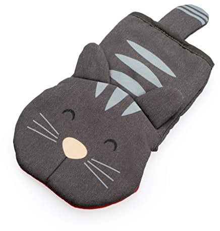 Balvi Gant de Cuisine Meow! Couleur : Gris en Forme de Chat Gant à Four Résistant à la Chaleur 250 ºC