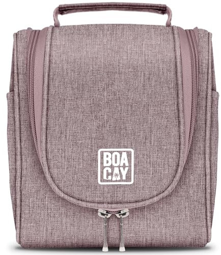 BOACAY Kleine Kulturbeutel für Damen, Herren & Kinder, Kulturtasche mit Henkel, Reise Kosmetiktasche zum Aufhängen, Schminktasche & Waschtasche