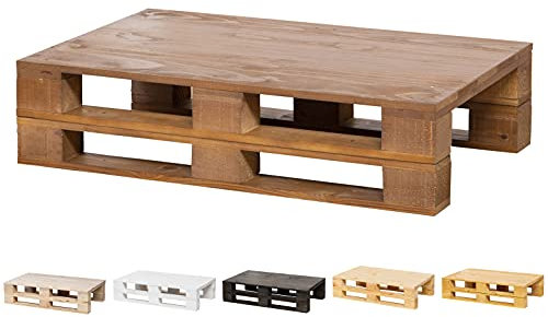 Beistelltisch/Couchtisch aus Paletten, Vintage, rustikal (60 cm x 36 cm, Walnussbraun)