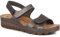 Pavers Women's Sandals in Pewter with Adjustable Soft Straps - Memory Foam Suede Footbed - Comfortable Fit Lightweight Footwear - Size UK 6 / EU 39