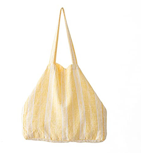 LinenMe Leinen Strandtasche Multistripe Yellow
