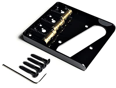 Guitar Anatomy Telecaster Vintage Ashtray Bridge - Brass Saddles - Black