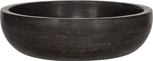 Saqu Nature Collection Aufsatzwaschbecken Waschbecken für Gäste WC Waschplätze in Naturstein Waschschale für Badezimmer Waschtisch in Schwarz