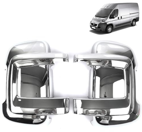 ROBUST Wing Mirror Covers Left & Right Side Chrome View for Fiat Ducato Peugeot Boxer Citroen Relay 2006 Onwards