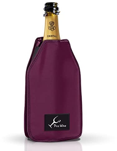 Rafraîchisseur/Glace pour Bouteilles de Vin ou Champagne de Table, Sac Thermique, manchon de refroidisseur, Tissu hydrofuge et élastique (Bordeaux)