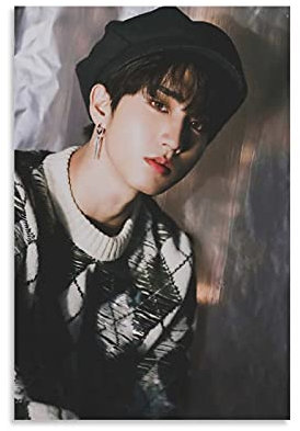 Kpop Stray Kinderposter Han Ji Sung, dekoratives Gemälde, Leinwand, Wandkunst, Wohnzimmer, Poster, Schlafzimmer, Gemälde, 30 x 45 cm