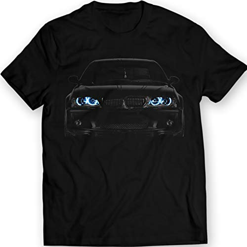 E46 Camiseta Bimmer Azul Angel Eyes Faros 100% Algodón (XXL)