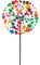 Kinetic Art Windspiel Metall Multi-Colored Kaleidoscope Duett, Ø39 x H122 cm (inkl. Bodenanker), mit Zwei Rotoren für die 3D-Optik, hochwertig Bunte magische Windspiele für den Garten draußen stehend