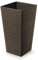 IMJ-Global Pot de fleurs carré Furu Square ECO WOOD décoratif en plastique et bois 33 % cm pour intérieur extérieur 20 x 20 x 38 cm carré café design moderne 11 litres