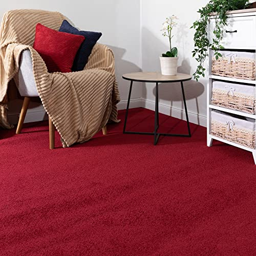 Steffensmeier Teppichboden Ibiza | Auslegware | Kinderzimmer,Wohnzimmer,Schlafzimmer und Jugendzimmer | Rot, Größe: 200x100 cm