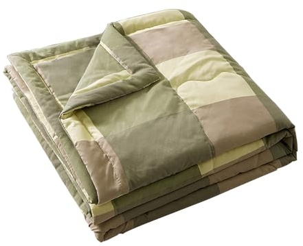 DEZYPZAM Sommer Kühler Steppdecke Dünne Bettdecke Leicht Und Druckfrei Waschbar Weich Und Hautfreundlich Bequeme Atmungsaktive Bettdecke für Allergiker,Gesteppte Steppdecke (GrüN,100x150cm)