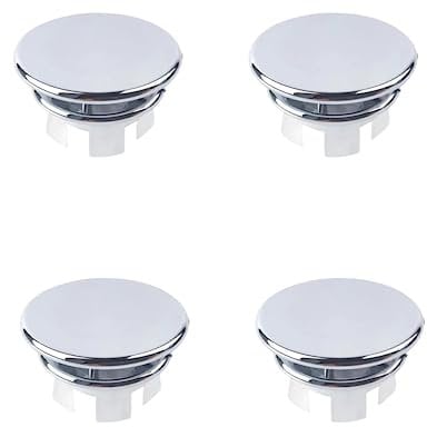 Anillo de Desbordamiento de Fregadero, 4 Pcs Cubierta de Anillo de Rebosadero de Fregaderos, Tapa Redonda de Desbordamiento del Orificio del Fregadero, para Fregadero, Baño, Cocina