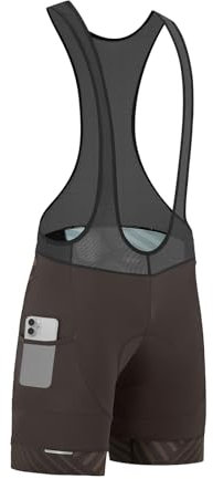 Santic Salopette Ciclismo Uomo Pantaloncini da Bici Imbottiti Marrone EU S