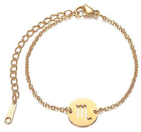 Armband Mit 12 Sternbildern Skorpion Für Frauen – Geburtstagsgeschenke, Amulett-Armbänder Aus 18 Karat Gold, Widder, Stier, Zwillinge, Krebs, Löwe, Sternzeichen, Schmuck Für Freundin, Skorpion