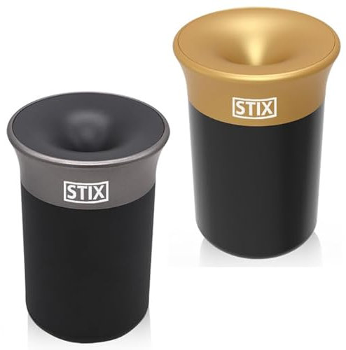 STIX-Becher Auto Aschenbecher (2er SET) kompatibel mit IQOS Iluma Prime One Terea, Duo 3 Heets, GLO Neo Tabak Sticks - gold + grau