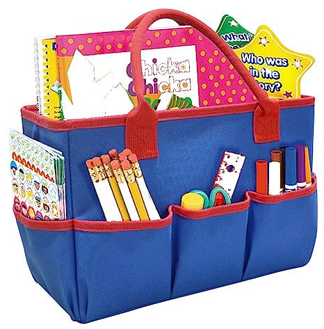 Mehrzweck Lehrertasche, Lehrmittel-Organizer Mit 5 Außentaschen Für Desktop-Dateien Und Zeichenwerkzeuge, 600D Oxford Blau 34,5 * 14,5cm