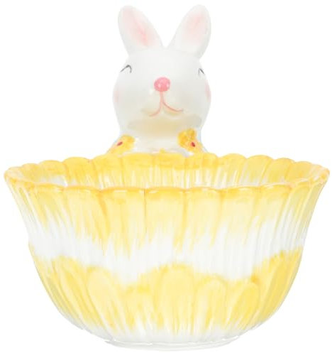 Cabilock Rabbit Basket Bunny Key Bowl Berry Basket Dinner Bowls Bunny Key Holder Appetizer Plate Easter Rabbit Bowl Dining Table Centerpieces Rabbit Statue Decor Fruit Ceramics Jewelry Tray