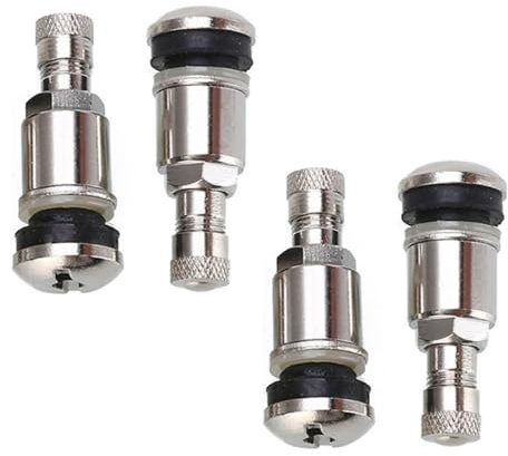 4 Piezas Valvula Llantas Válvulas de Metal Plateadas Universales 11.3 mm Válvula de Llanta para Coche Válvula de Aire Accesorios para Coche