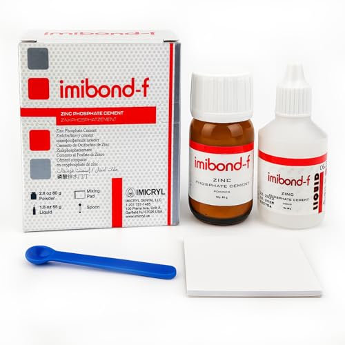 Imibond F - Dental Zinc Phosphate Cement (Powder + Liquid) for Loose Caps, Bridges, Lost Filling 80gPW+55gLQ