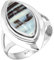 Jeweloporium Banded Blue Opal Silberring Größe 70 (22,3), 925 Sterling Silber Ring für Damen, Echter Marquise Edelstein Boho Schmuck