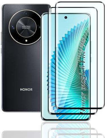 FWKDWHPH 2 Pezzi Vetro Temperato per Honor magic6 Lite 5G,3D Full Coverage,Durezza 9H,Anti Graffio,Senza Bolle,HD Pellicola Protettiva