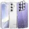 YIRSUR Glitzer Hülle für Samsung Galaxy S24 mit 2 Stück Glasfolie und 2 Stück Kameraschutz, Transparent Handyhülle Bling Weiche TPU Silikon Stoßfest Schutzhülle für Frauen und Mädchen, Durchsichtig
