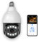 SECUEYE APP 4MP Bulb Camera 4G LTE vSIM Outdoor Security Pan/Tilt/Zoom Automatic Tracking Human Detection Alarm Starlight Color Night 24/7 Recording