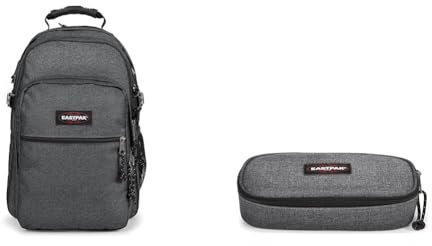 EASTPAK - TUTOR - Rucksack, 39 L, Black Denim (Grau) & OVAL Single - Federmäppchen, Black Denim (Grau)