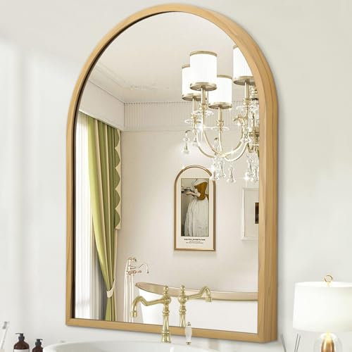 HLFMVWE Bogen Wandspiegel für Badezimmer, Spiegel für Wand, große 65 x 45 cm, Eitelkeitsspiegel für Schlafzimmer Kommode, Eingang, Wohnzimmer, Aluminiumlegierung Metallrahmen