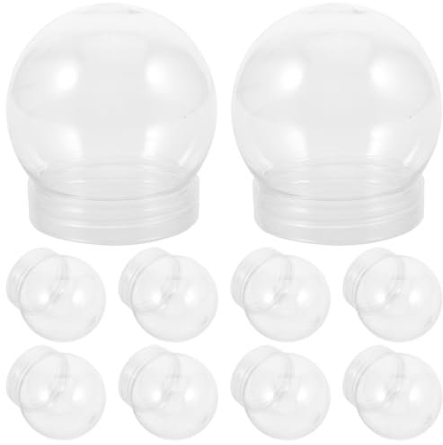 Angoily 20 Stück Schneekugel Bastelset 150ml Schneekugeln zum Selber Basteln, Leere Plastikflaschen zum Befüllen Süßigleiten Gläser mit Deckel Bonbonglas Weihnachts-Schneekugel
