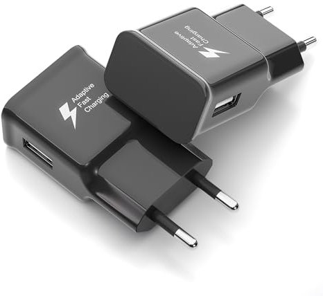 2Pack USB Ladestecker, Schnellladegerät USB Stecker für Samsung Galaxy S23 S21 S10 S9 S8 A55 A54 A16 A15 A14 A13 Tab A9 A9+ Note 8 9 und andere Handy (Ohne Kabel)