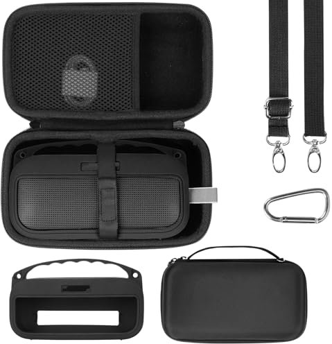 Lebakort Dur Étui Housse Cas et Housse en Silicone pour Bose SoundLink Flex (2e génération) Enceinte sans Fil Bluetooth Portable (Noir)