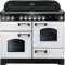 Rangemaster Classic Deluxe 110cm Electric Range Cooker with Ceramic Hob - White/Chrome - A/A Rated