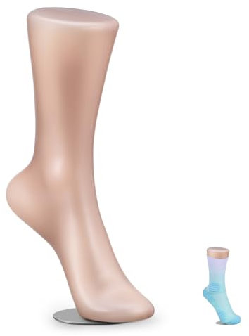 SEWOART Fußmodell Aus Kunststoff Für Socken Mit Magnetischer Unterseite Realistische Fußform Für Präsentation Von Schuhen Und Fußkettchen Stabiles Display-Modell Für Einzelhandel Und Fotog
