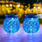 TOTHDATE 2PCS Solar Mosaik Leuchte Oval für Außen, On/Off Glas Mosaik Hängend Licht Solarlaterne Tischleuchte IP65 Wasserdicht für Rasen Pfad Hof Deck Boden Teich, Blau Quadrat Mosaik