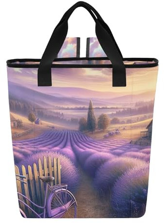 Joitme Vintage Lavendelfeld-Kühltasche, 36 Dosen, isoliert, Strand-Kühltasche, Kühlrucksack