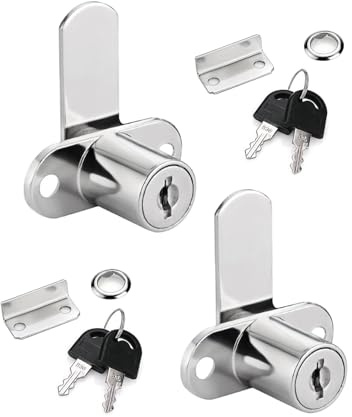 Schrankschlösser Zinklegierung Bolzenschloss, Single door 2 Stück | Möbelschlösser mit Schlüssel eignen sich für Büro,Zuhause,Einkaufszentrum,Ladenschubladen, Schränke,Briefkasten,Vitrinen usw