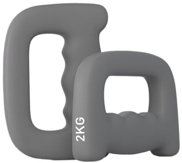 Zambuph Boxhantel, kleine Hantel für Boxen, Handgewichte für Männer und Frauen, Walking Shadow, MMA Training, Cardio Übungen, Aerobic, Fitnessübungen, Krafttraining, Grau, 2kg