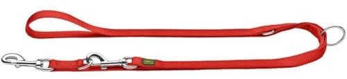 HUNTER Verstellbare Hundeführleine, Farbe: rot, 3-fach verstellbar, robustes Nylon, pflegeleicht, Größe: 15/200