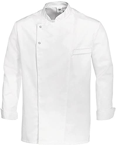 BP Gourmet 1547-400-21 Kochjacke - Langarm - 65% Polyester, 35% Baumwolle - Druckknöpfe aus Edelstahl - Normale Passform - Größe: 3XL - Farbe: weiß