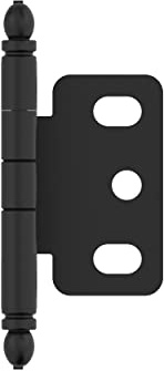 Amerock | Cabinet Hinge | 3/4 in. (19 mm) Door Thickness | Full Inset | Partial Wrap | Ball Tip | Matte Black | Kitchen Cabinet Door Hinge | Single Hinge | Functional Hardware
