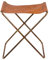 Broste Copenhagen NOLA Faltstuhl, Leder, Braun, B39 x L31 x H45 cm