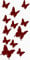 3D Schmetterlinge Blumen 12er Set Dekoration Wandtattoo (Braun)