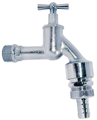 Auslaufventil 1/2' matt verchromt Rohrbelüfter Rückflussverhinderer Wasserhahn