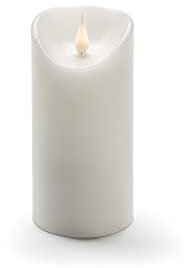 Konstsmide LED Echtwachskerze, weiß, mit 3D Flamme, Ø 7, 5 cm, Höhe: 15, 5 cm, mit 4h und 8h Timer, warm weiße Dioden, batteriebetrieben, Innen, 2 x C 1.5V (exkl.) - 1831-100