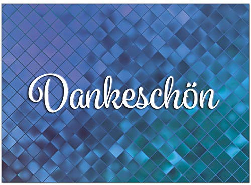 10 schöne Dankeskarten (Abstrakt blau) mit 10 Umschlägen im Set - Danksagungskarten, Danke sagen nach Hochzeit, Geburt, Baby, Taufe, Geburtstag, Kommunion, Konfirmation, Jugendweihe, Weihnachten