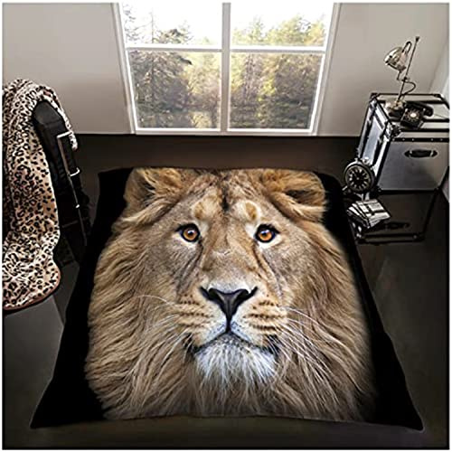 Gaveno Cavailia Super Soft Faux Fur 3D Wildlife LION Fleece Throw Blanket, 150 x 200 Cm, Polyester, Double, Brown, 11114833