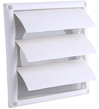 Fdit Rejilla de Ventilación de Aire de Plástico 3 Aletas Rejilla de Ventilación de Conducto de Pared Rejilla de Ventilación Rejilla de Plástico Neta con Cubierta de Protección(20 * 20CM)